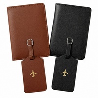 Portefeuille de voyage en cuir PU avec logo personnalisé et ensemble d'étiquettes de bagage – Vente en gros directe usine OEM