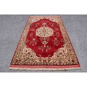 พรมตุรกีทรงสี่เหลี่ยมผืนผ้าสไตล์วินเทจขนาด9x12สีเบจสีแดงแบบดั้งเดิมสำหรับตกแต่งห้องโถงห้อง - Product Image 1