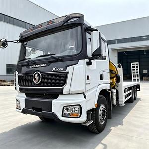 Camion <span class=keywords><strong>grue</strong></span> à <span class=keywords><strong>bras</strong></span> articulé Shacman X3000 8T robuste, prix usine, 6x4, plateau bas, avec échelle hydraulique - Product Image 1