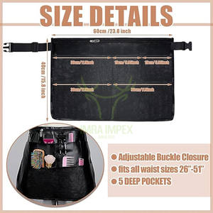 Riñonera de estilista OEM, delantal impermeable de cuero PU con 5 bolsillos, cinturón de salón Hipster ajustable para peines y herramientas de tijeras - Product Image 2