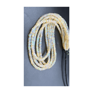 Perles rondes facettées en opale éthiopienne personnalisées de qualité supérieure, taille naturelle de 4 à 5 mm, brin de 17 pouces certifié - Product Image 4