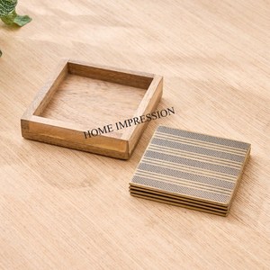 Sous-verres ronds en marbre faits à la main, écologiques, résistants à la chaleur, lot de 4 tapis de cuisine et de maison à bas prix - Product Image 4