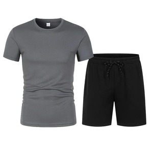 Ensemble de costume de basket-ball d'été pour hommes, t-shirt et pantalon à manches courtes en maille respirante de grande taille - Product Image 6