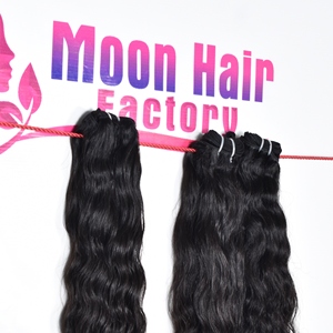 Lot de cheveux humains indiens vierges non traités, cuticules alignées, bruts, ondulés naturels, à simple ou double trame, pour la vente - Product Image 4