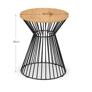 Table d'appoint ronde moderne en métal de haute qualité avec finition noire en bois pour meubles de restaurant et de café - Product Image 1