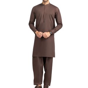 Shalwar Kameez pour homme en chocolat brun, costume traditionnel pakistanais pour homme, tissu de haute qualité, kurta pyjama de créateur, sur mesure - Product Image 1