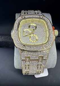 Luxueux Glacé Moissanite Diamant Montre Carré Visage Hip Hop Style Bande En Acier Inoxydable Nouvelle Arrivée Antique Business - Product Image 2