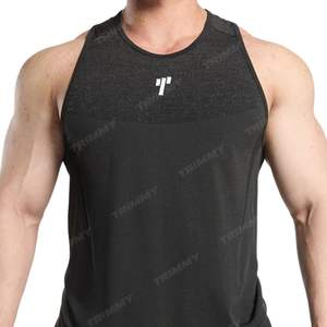 Venta al por mayor con logotipo personalizado Spandex Running Singlet Muscle Athletic Shirts sin mangas Fitness Wear Workout Men Gym Tank Top para hombres - Product Image 2