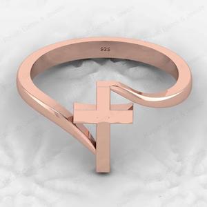 แหวนเงินสเตอร์ลิง925ชั้นเยี่ยมสีทองสายไขว้ไขว้ศักดิ์สิทธิ์เครื่องประดับเฉพาะบุคคลขายส่ง manufacaters - Product Image 3