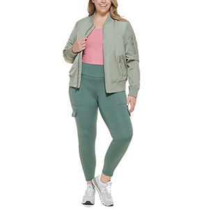 OEM Factory's Trendy Streetwear Chaquetas de bombardero para mujer Cremallera personalizada y parches bordados Transpirable B2B Chaquetas al por mayor - Product Image 2