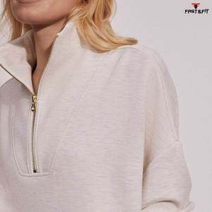 Último diseño Winters transpirable cuello redondo Drop-shoulder Casual Custom Logo Pullover sudadera para mujer - Product Image 6