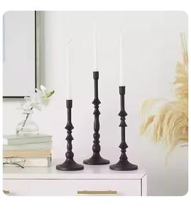 Modern Design High Quality Decorative <b>Metal</b> Matte <b>Black</b> Powder Coated <b>Candle</b> <b>Holder</b> Wedding & Home Decoration Hot Arrival - Product Image 2