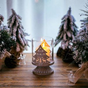 Portavelas de madera y vidrio, portavelas de Metal vacío, candelabro decorativo hecho a mano, candelabro pequeño de India - Product Image 3