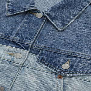 แจ็คเก็ตยีนส์ผู้ชายทรงสลิมฟิต สไตล์ไบค์เกอร์ ขาดๆ แบบวินเทจ สีน้ำเงิน แบบสั่งทำพิเศษ แขนยาว คลาสสิก เสื้อคลุมยีนส์ แจ็คเก็ตยีนส์ผู้ชาย - Product Image 4