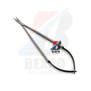 Castroviejo ชุดกรรไกรผ่าตัดแบบโค้งสีดำครึ่งชุดเครื่องมือทันตกรรมแบบใช้มือ - Product Image 5