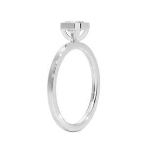 Bague solitaire en or jaune 18 carats personnalisable en forme d'Ascher VVS bijoux de fiançailles et de mariage pour femmes et hommes pour les fêtes - Product Image 5