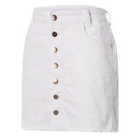 Jupe en jean stretch slim vintage de haute qualité pour femme, motif uni, décontractée et tendance, taille moyenne pour l'été