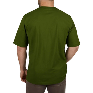 T-shirts pour hommes en tissu corduroy uni en spandex/polyester, col rond, coupe régulière, manches courtes, qualité supérieure, anti-rétrécissement, séchage rapide - Product Image 2
