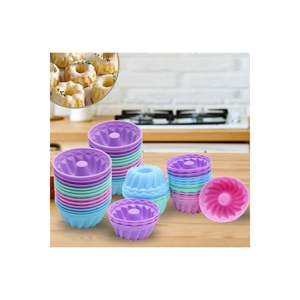 Silcap 6 pièces moule à muffins et mini gâteau en silicone non inflammable et antiadhésif facile à enlever outils à gâteaux colorés - Product Image 1