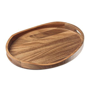 Bandeja Ovalada de Madera de Acacia Premium con Asas, Plato Decorativo Estilo Rústico para Mesa de Centro, Bandeja para Servir para Decoración del Hogar - Product Image 1