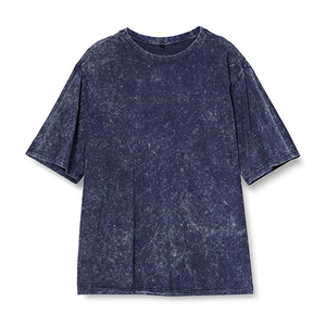 T-shirts personnalisés pour hommes délavés à la pierre Coupe surdimensionnée en polyester/coton - Product Image 1