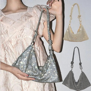 Sac à main hobo en cristal scintillant pour femmes pour les soirées - Couleurs assorties - Product Image 5