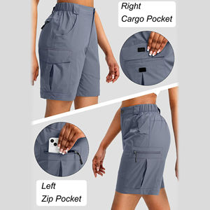 Shorts cargo taille mi-haute pour femmes, confortables et respirants, 100 % coton, avec cordon de serrage – Fabrication professionnelle - Product Image 4