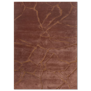 Alfombras Genesis de Lana y Viscosa Hechas a Mano con Patrón Abstracto Rojo y Naranja para Uso Doméstico-Top-21221 - Product Image 1
