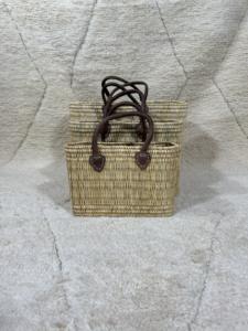Handmade Moroccan Woven <b>Straw</b> Basket <b>Tote</b> <b>Bag</b> with Genuine Leather Handles – Eco Friendly Beach & Market <b>Bag</b> - Product Image 2
