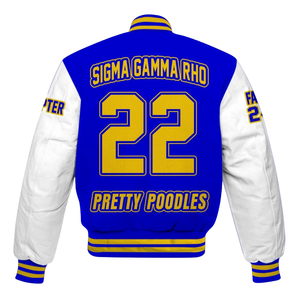 Sigma Gamma Rho 1922 Royal Varsity Letterman Jacket SGRho Greek Life Apparel Caniche Inspiré Fashion Wear - Product Image 5