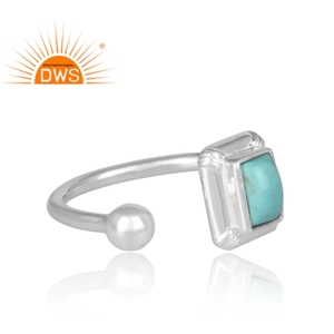 Handmade Design Fine Sterling Silver Natural Arizona Turquoise Gemstone <b>Adjustable</b> <b>Ring</b> Jewelry Manufacturer - Product Image 3