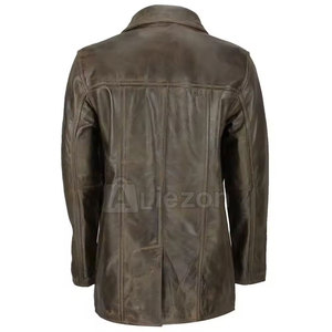 เสื้อโค้ทหนังสำหรับผู้ชายเสื้อคลุมหนังดีไซน์ล่าสุด - Product Image 3