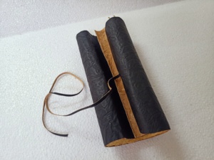 Custom Scroll Leather Journal with Deckle Edge Cotton Rag Paper Handmade Leather Scroll Journal with Vintage Look Cotton Paper - Product Image 2