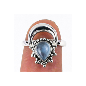 925 solide en argent Sterling aigue-marine pierre précieuse bague taille réglable bijoux fins pour cadeau de mariage pierre de naissance en gros OEM & ODM - Product Image 5