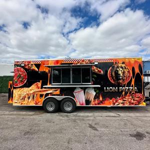 รถขายอาหารเคลื่อนที่แบบขายส่งสำหรับขายขนมขบเคี้ยวและมันฝรั่งทอด รถพ่วงอลูมิเนียม 4 ล้อ พร้อมระบบติดตาม GPS - Product Image 5