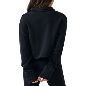 Customizable Women Winter Crop <b>Hoodie</b> Elegant Design Breathable Fabric Hooded Collar <b>for</b> Gym Wear Trends Winter Wardrobe 2026 - Product Image 6