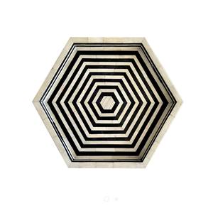Plateaux de service indiens à rayures en os fabriqués à la main plateaux décoratifs hexagonaux noirs maison américaine taille personnalisée décorations pour la maison tendance - Product Image 1