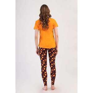 KADIN LYC SUPREM O YAKA KISA KOL ETEGI OVAL MANSETLI TAYT PIJAMA TAKIM - สีส้ม - สีส้ม - Product Image 4