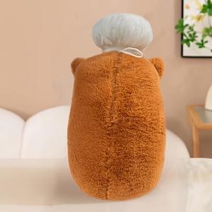 Новая мягкая плюшевая игрушка-капибара из ПП-хлопка в форме повара с белой шапкой, развивающий подарок-комфортер - Product Image 5