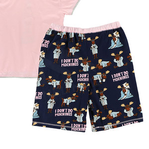 100% Premium algodón verano Color sólido Casual cuello redondo manga corta Camiseta y Biker corto chándal conjunto corto para mujer - Product Image 6