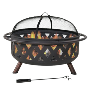 Brasero de Metal Cuadrado Minimalista para Exteriores, Brasero para Leña con Soporte para Leña, Chimenea Moderna para Jardín, Parrilla para Asar FP002 - Product Image 3