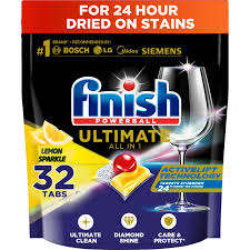 Tablettes lave-vaisselle Bestseller Ultimate Infinity Shine pour un fini brillant, 100 tablettes solides au parfum citron, détergent nettoyant et brillant, jetables - Product Image 2