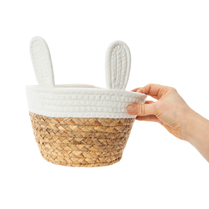 Bonito estilo artesanía conejo agua Jacinto algodón Pascua vacaciones cesta de almacenamiento de Vietnam cesta de huevos - Product Image 5