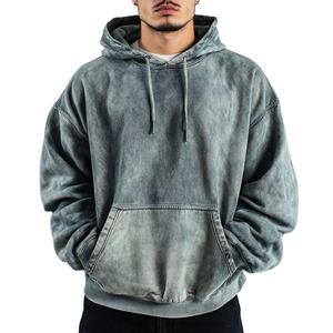 Nouveau gros Logo personnalisé hommes sweats à capuche pull surdimensionné bonne qualité 100% coton tissu acide lavage à capuche pour hommes meilleur prix - Product Image 4