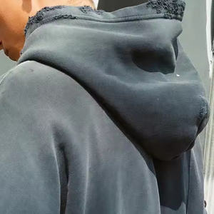 เสื้อฮู้ดผ้าคอตตอนฟลีซกันน้ำสำหรับผู้ชายเสื้อฮู้ดซักแบบกรด100% ไหล่ทำจากผ้าฝ้ายผ้าคอตตอน2025แบบกำหนดเองได้ - Product Image 4