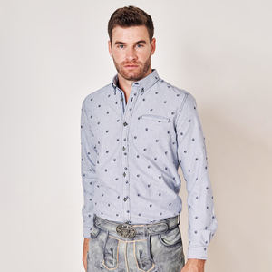 Cotton Regular Fit Mens Long Sleeve Check Slim Fit Bavarian Dress Shirts Button Down Bavarian Shirts for Men - Product Image 5