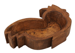 Wholesaler ODM Rustic Brown Acacia <b>Wood</b> Rooster Dough Bowl Handcrafted for Decoration Candle Pouring Wall Signs Made in Vietnam - Product Image 4