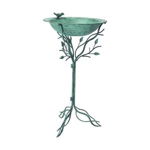 Bol à oiseaux en métal pour jardin avec accents décoratifs attirant les oiseaux vers un environnement extérieur paisible - Product Image 2