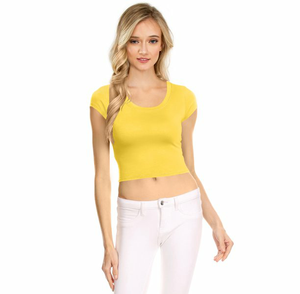 Top dames col rond à manches longues haut court t-shirt femmes surdimensionné d haut court t-shirt goutte épaule - Product Image 2