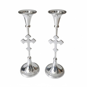 Bougeoirs de table au design unique, finition argentée, avec inserts en verre coloré, accessoires pour bougies, décoration de table, meilleur prix - Product Image 3